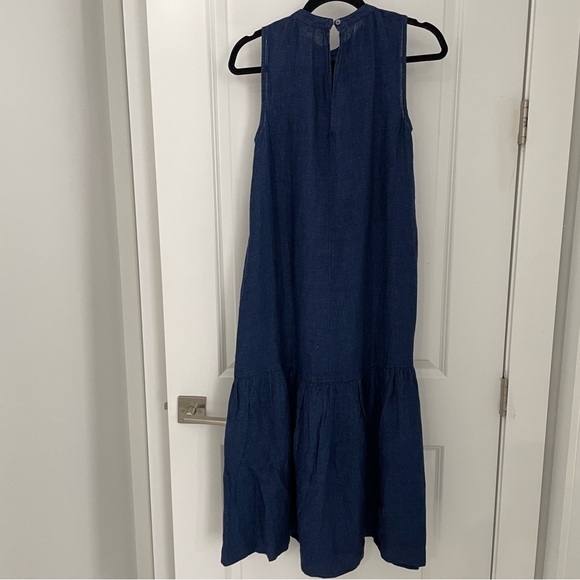 NWT Haven Well Within Indigo Linen Tiered Midi Dress. Coastal lagenlook L16 - Picture 11 of 12